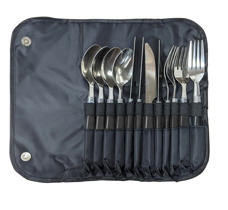 Wildtrak Roll Up Cutlery Set with Travel Pouch (12 Piece)