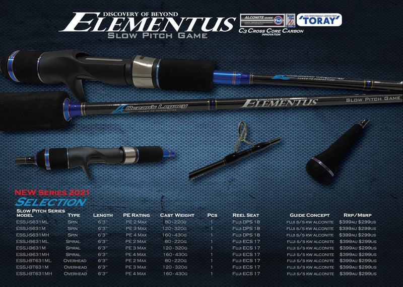 Ocean's Legacy Elementus Rod Slow Pitch ESSJ-S631ML PE 2 - Spin