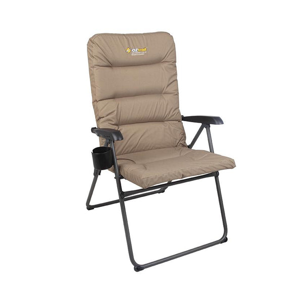 OZtrail Coolum 5 Position Recliner Camp Chair - Beige