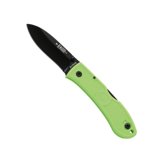 Ka-Bar Dozier Folding Hunter 3″ Satin Plain Blade Knife - Green Zytel Handle (KB4062ZG)