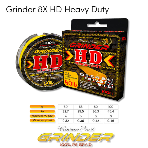 Grinder HD Braid 8x 65lb (1000m) - Yellow