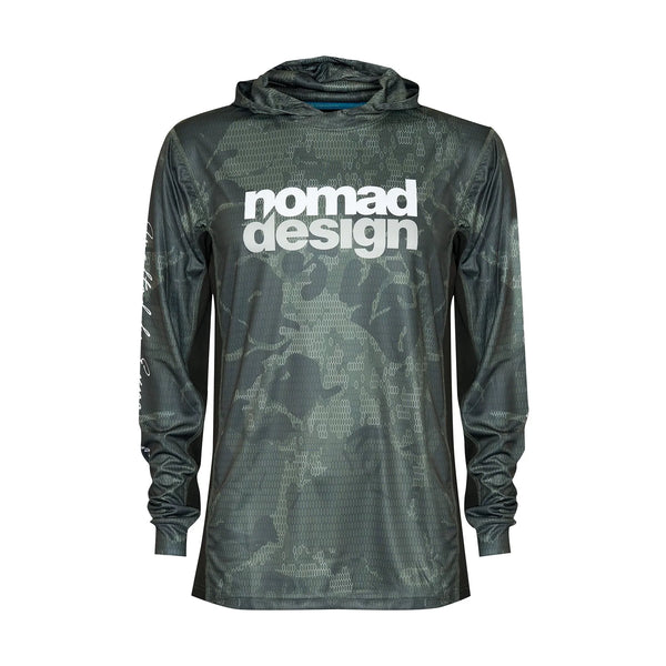 Nomad Tech Fishing Shirt Hooded - Khaki Camo Splice