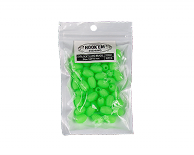 Hookem Green Lumo Soft Bead 10 x 15mm
