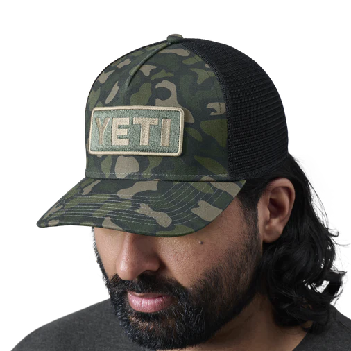Yeti Logo Full Camo Trucker Hat - Green/Camo