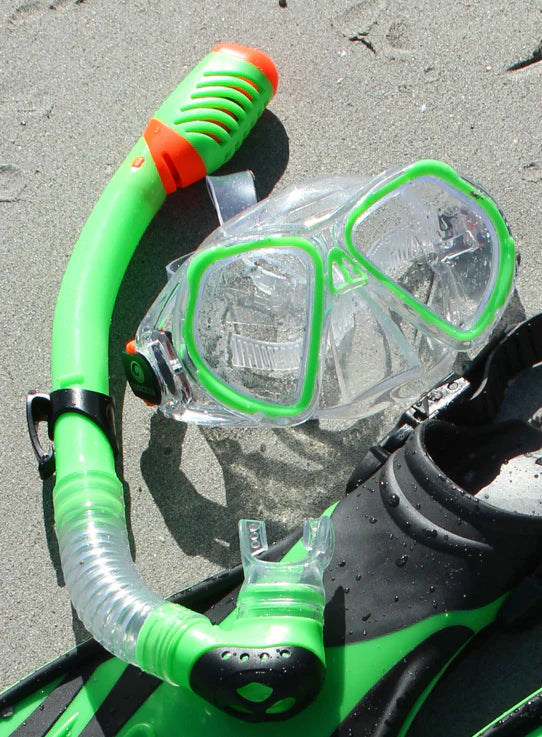 OzOcean Keppel Kids Mask and Snorkel Set - Bright Green