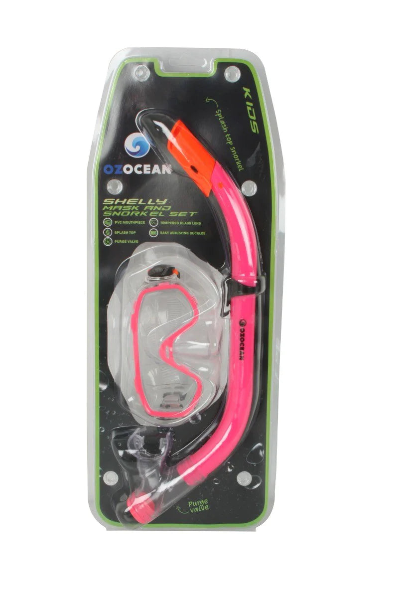 OzOcean Shelly Kids Mask and Snorkel Set - Pink