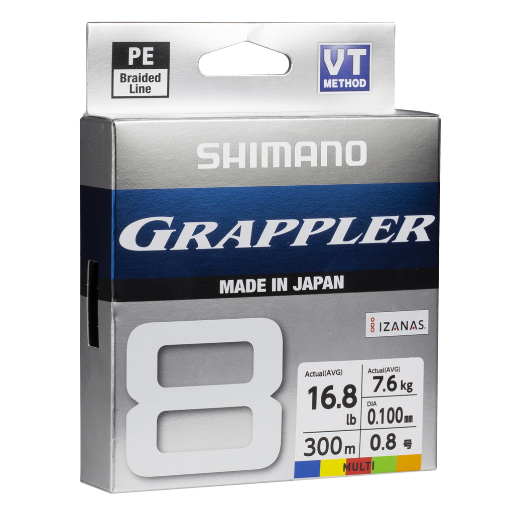 Shimano Grappler 8 Braid PE4 - Multi Colour (300m)