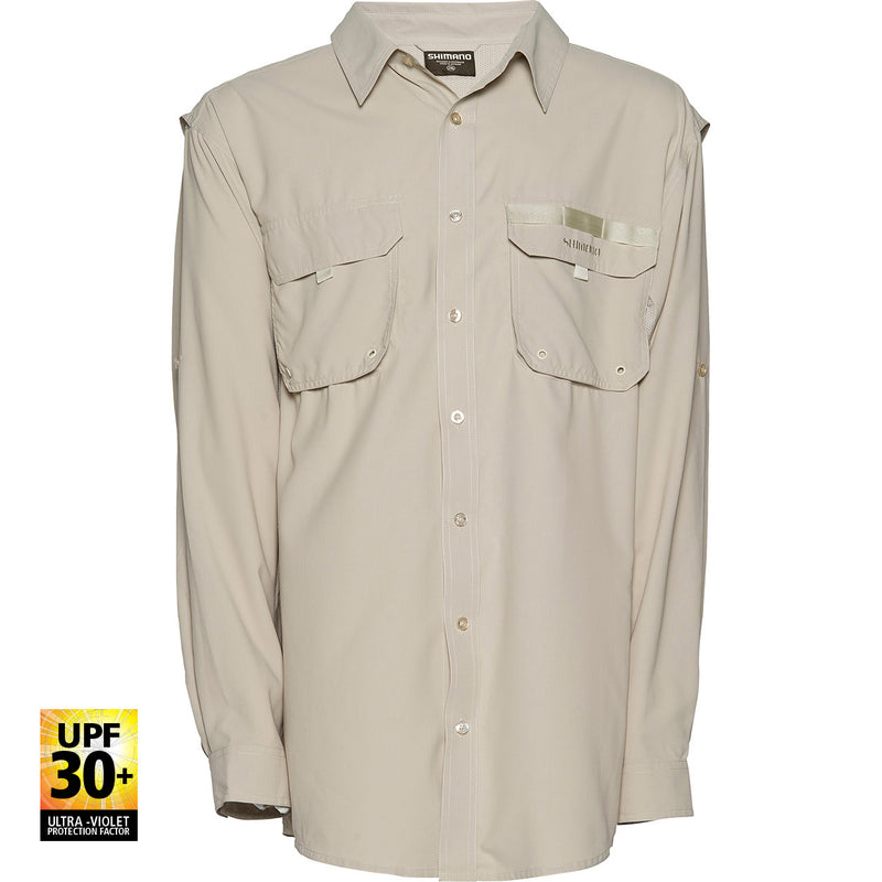 Shimano Vented Long Sleeve Shirt Oatmeal - Large