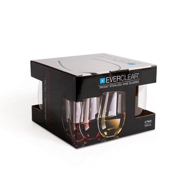 Everclear Tritan Stemless Red Wine Glasses (590ml) - 4 Pack