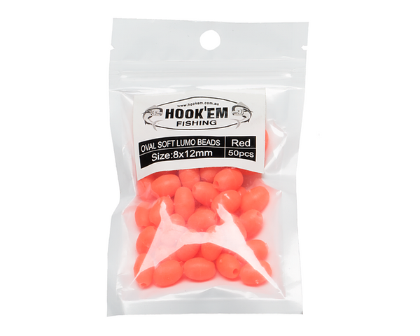 Hookem Red Lumo Soft Beads Soft 8x12mm