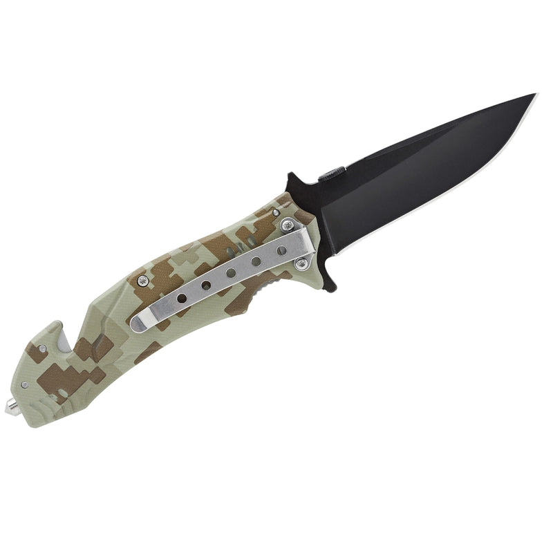 Ridgeline Mustang Rescue Folding Knife - Camo