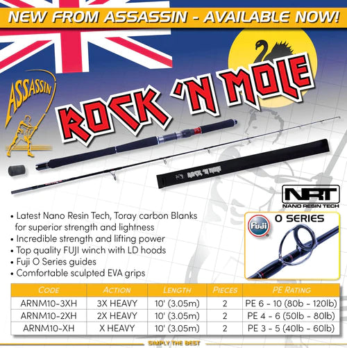 Assassin Rock N Mole 10ft Rod (2XH PE4-6)