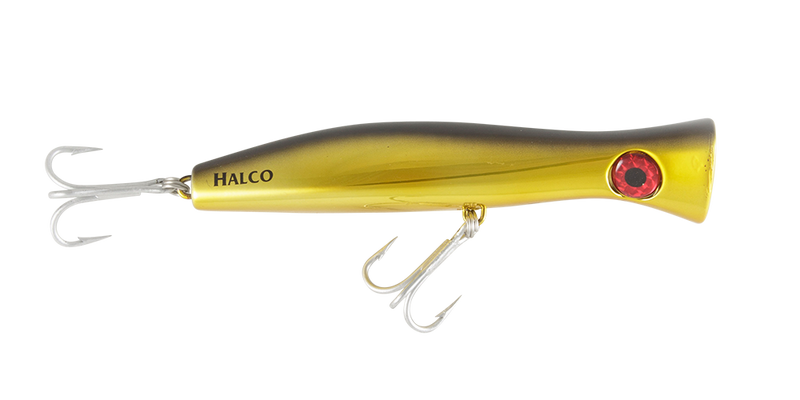 Halco Roosta Popper Lure 195 H51 Chrome Gold Black