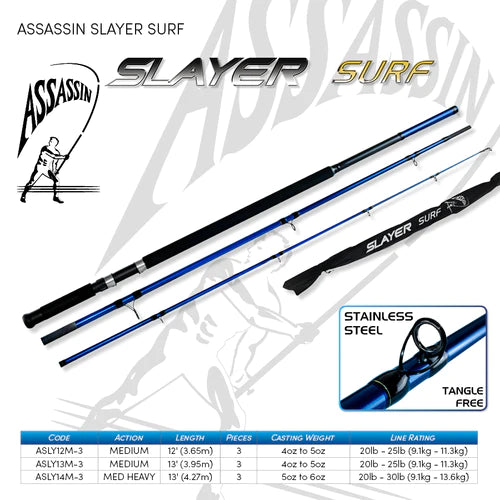 Assassin Slayer Surf Rod 10ft 2pce Long Butt Spin ASLY10LB-2