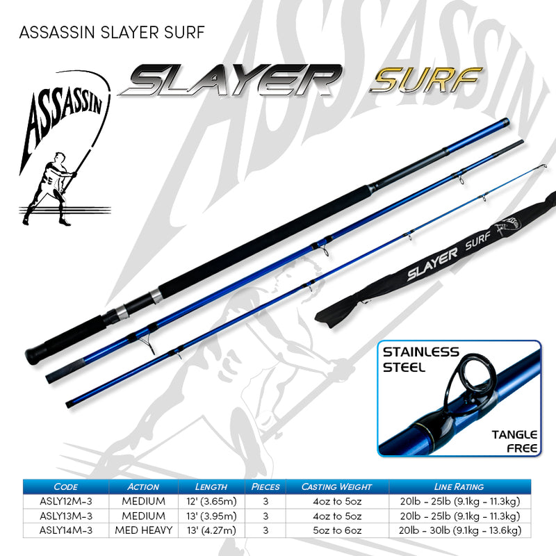 Assassin Slayer Surf Rod 12ft 3pce ASLY121M-3