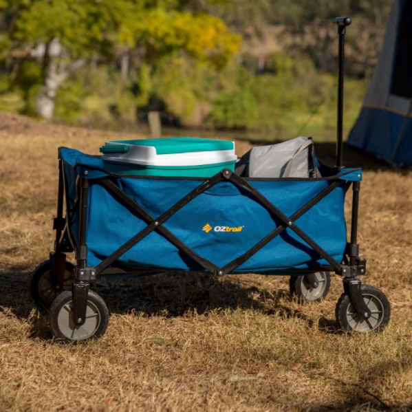 OZtrail Collapsible Camp Wagon Draggin Trolley - Blue