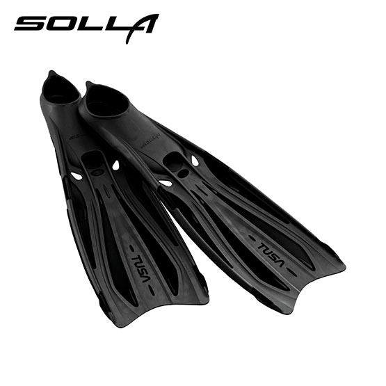 Tusa Solla Full Foot Scuba Fins - Size X/L Black (FF-23)