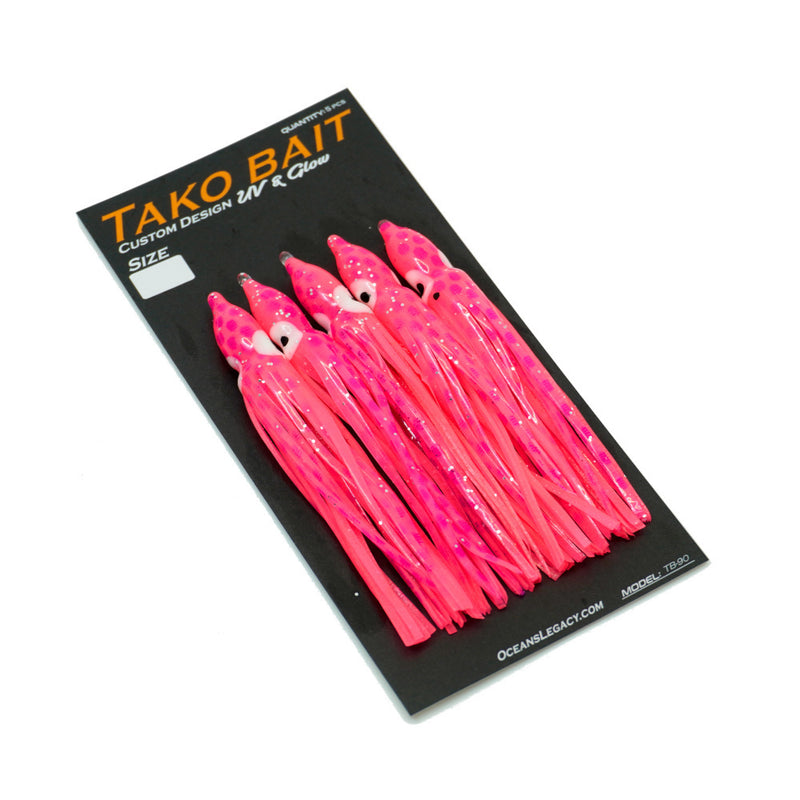 Ocean's Legacy Tako Bait 75mm Pink Glow 5pce