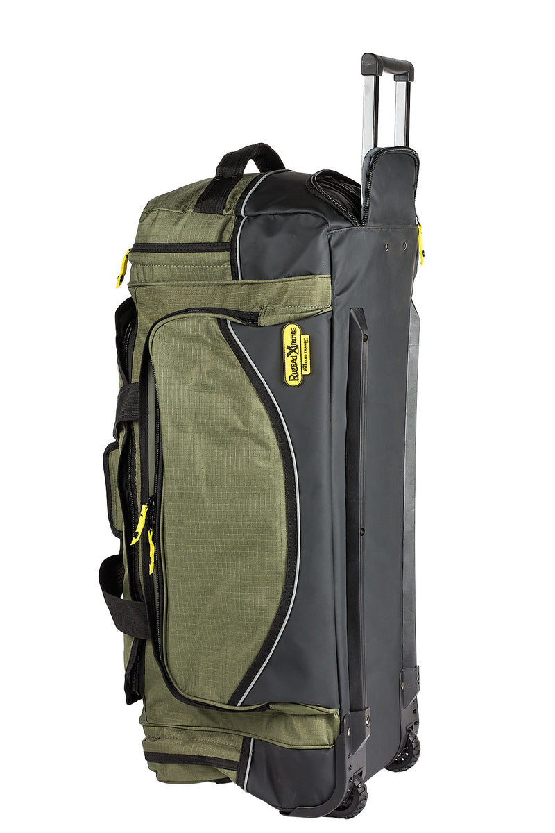 Rugged Xtremes Large Canvas Wheeled Transit Bag - Green