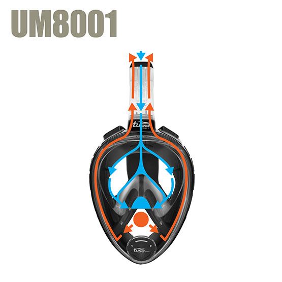 Tusa Full-face Snorkelling Mask - Black (UM8001)