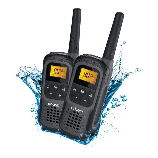 Oricom 2 Watt Waterproof Handheld IPX7 UHF CB Radio Double Pack (UHF2500-2GR) - Black