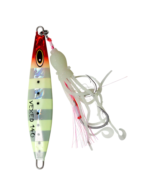 Vexed Dhu Slow Jig 220g Silver Redhead Glow