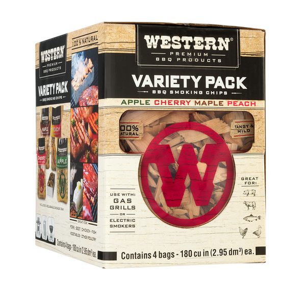 Western Variety Pack BBQ Smoking Chips 4pk 750g