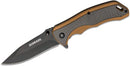 Schrade Ultra-Glide Flipper Knife 3.3″ Black Oxide Clip Point Blade, Tan G10 and Carbon Fiber Handles – 1121082