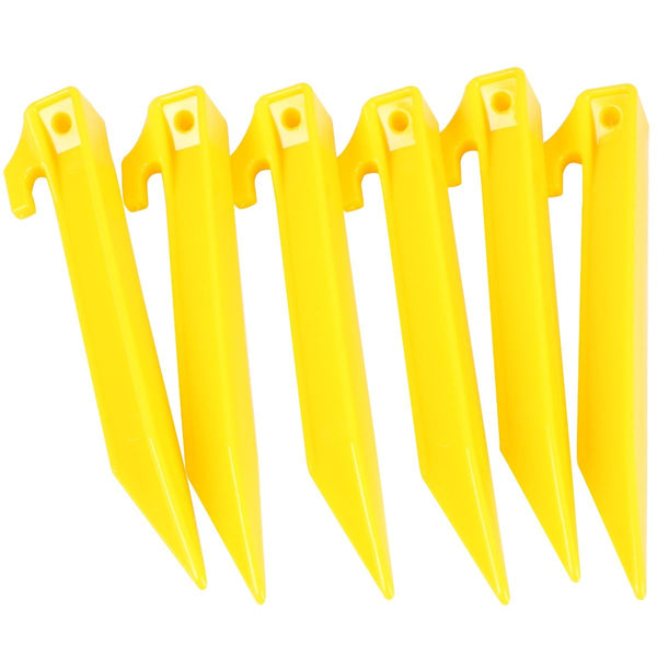 Wildtrak 17cm Plastic Tent Pegs (6 Pack) - Yellow