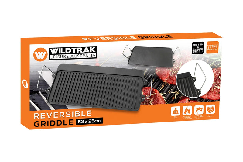 Wildtrak 52cm Reversible Cast Iron Griddle for 3 Burner Stove