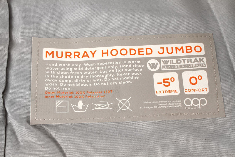 Wildtrak Murray Hooded Jumbo Sleeping Bag (0c > -5c)