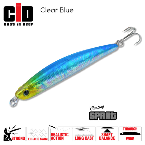 CID Sprat Lure 90mm Clear Blue