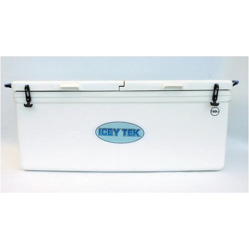 Icey Tek Long Ice Box Cooler - 160L Split Lid Right - White