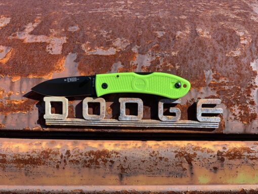 Ka-Bar Dozier Folding Hunter 3″ Satin Plain Blade Knife - Green Zytel Handle (KB4062ZG)