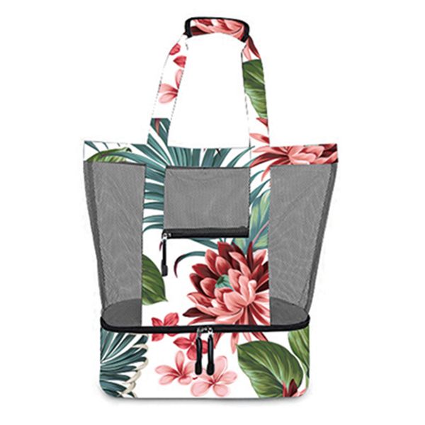 Good Vibes 2-In-1 Mesh Beach and Cooler Bag - Tropical Petal