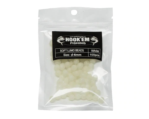 Hookem Lime Lumo Round Beads Soft 7mm
