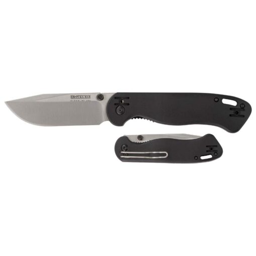 Ka-Bar Becker Folding Knife 3.56″ Stainless Steel Clip Point Blade, GFN-PA66 Handles - Black (KBBK40)