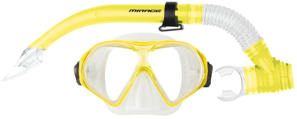 Mirage Tropic Silitex Mask & Snorkel Set - Yellow (Adult)