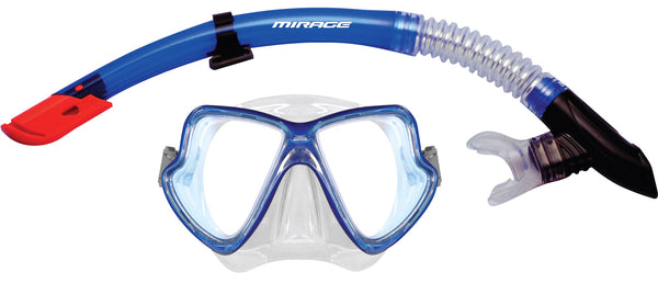 Mirage Pacific Mask & Snorkel Set - Blue/Clear (Adult)
