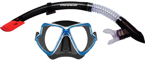 Mirage Pacific Mask & Snorkel Set - Black/Blue (Adult)