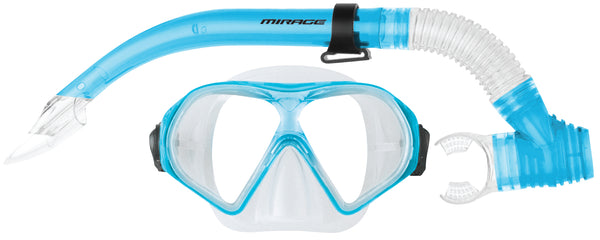 Mirage Tropic Silitex Mask & Snorkel Set - Blue (Adult)