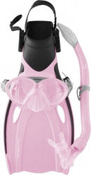 Mirage Junior Squirt Silicone Mask, Snorkel & Fin Set (Large) - Pearl Pink