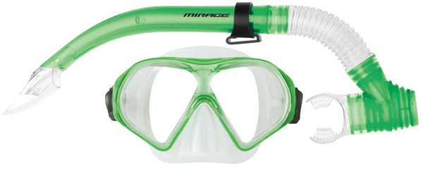 Mirage Tropic Silitex Mask & Snorkel Set - Green (Adult)
