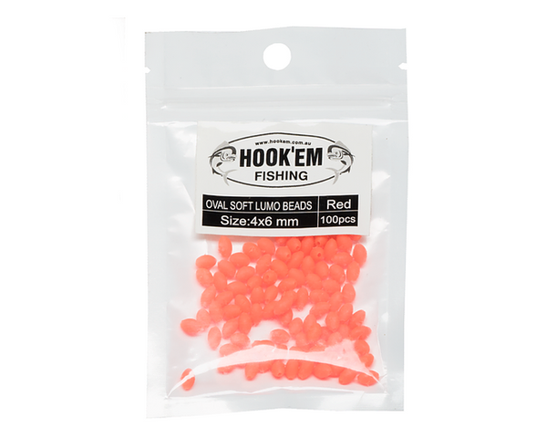 Hookem Red Lumo Soft Beads 4x6mm
