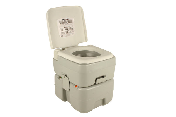 Wildtrak Deluxe Portable Toilet with Level Indicator (20L) - Grey