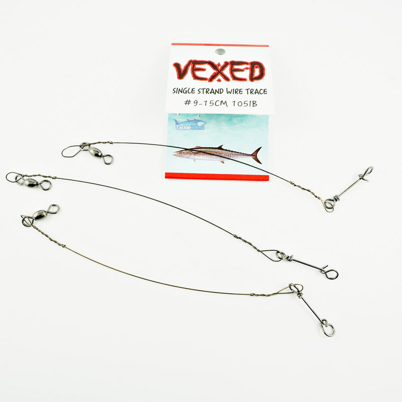 Vexed Wire Trace 86lb Single Strand 30cm 5 Pack