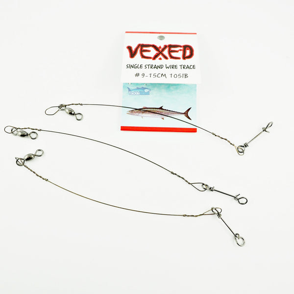 Vexed Wire Trace 105lb Single Strand 30cm 5 Pack
